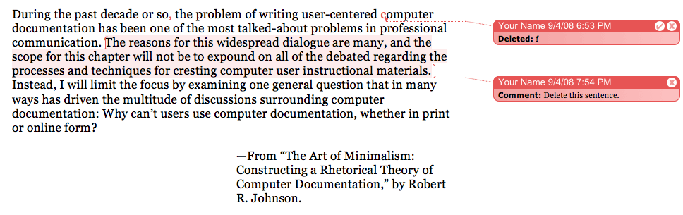 Image of an entered comment.