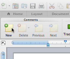 Insert comment button.